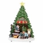 Χριστουγεννιάτικο Χωριό σε Σχήμα Δέντρου με LED Φωτισμό & Μουσική 25x36x8cm
