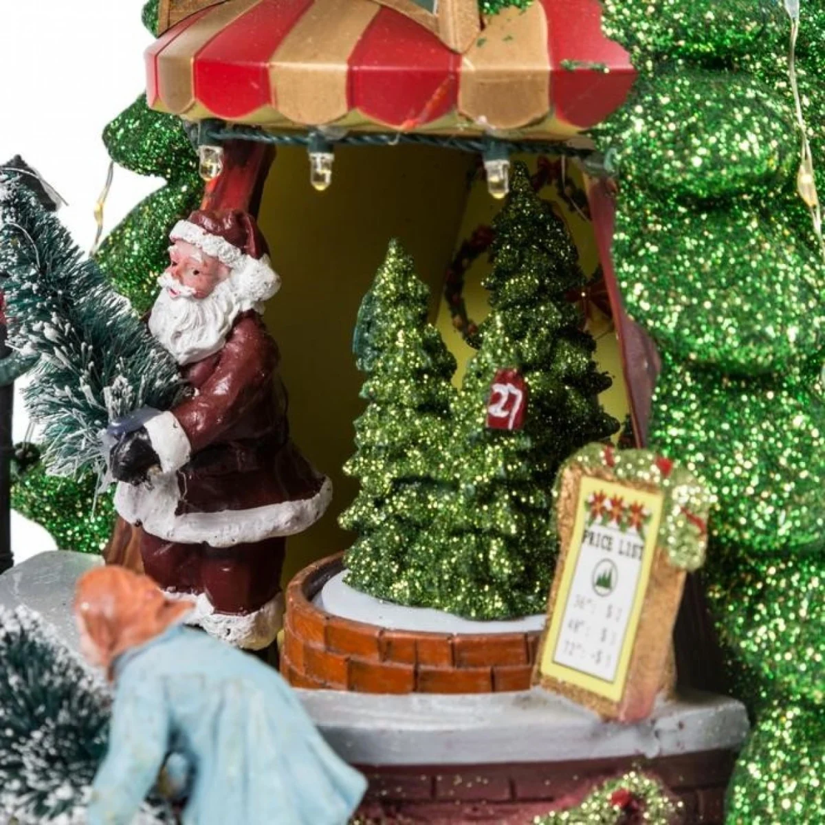 Χριστουγεννιάτικο Χωριό σε Σχήμα Δέντρου με LED Φωτισμό & Μουσική 25x36x8cm