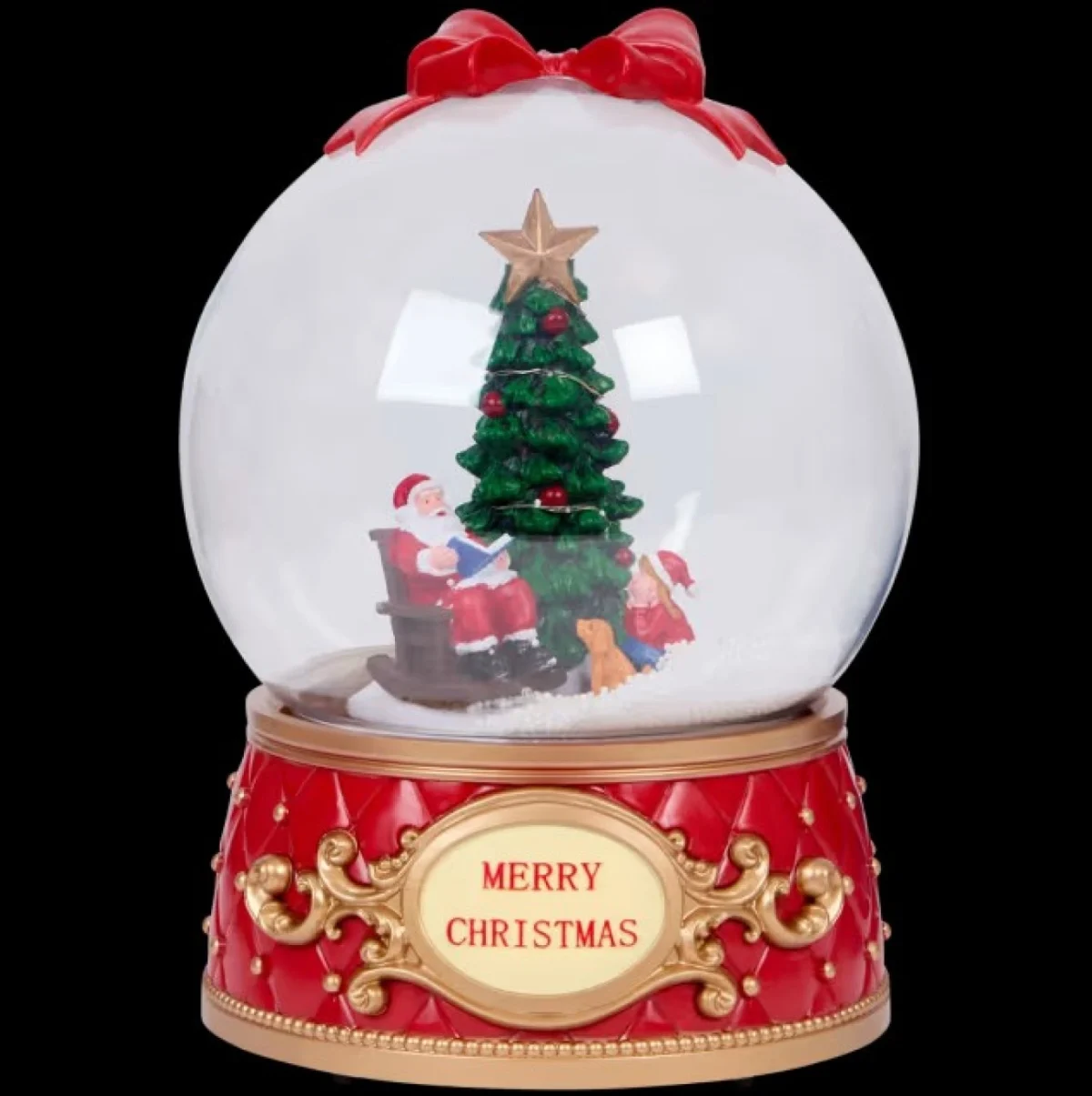 Χριστουγεννιάτικη Γυάλινη Χιονόμπαλα με LED Φωτισμό & Μουσική 20x20x29cm