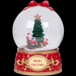 Χριστουγεννιάτικη Γυάλινη Χιονόμπαλα με LED Φωτισμό & Μουσική 20x20x29cm