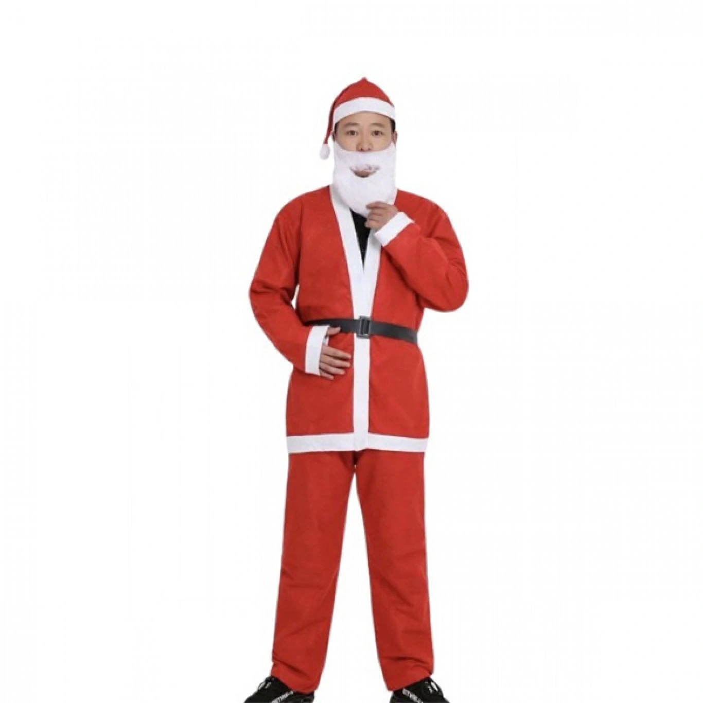 Στολή Άγιος Βασίλης Ενηλίκων με Ζώνη και Γένια Στολή Άγιος Βασίλης Ενηλίκων με Ζώνη και Γένια
