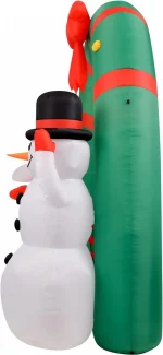 270x300x90cm Φουσκωτή Χριστουγεννιάτικη Αψίδα με Άγιο Βασίλη και Χιονάνθρωπο