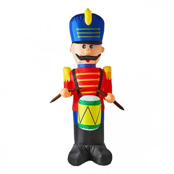 240εκ Χριστουγεννιάτικος Φουσκωτός Φωτιζόμενος Διακοσμητικός Στρατιώτης Καρυοθραύστης Ρεύματος