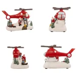 Χριστουγεννιάτικο Διακοσμητικό Άγιος Βασίλης με Ελικόπτερο, Φωτισμό & Μουσική 25.5x18x18cm