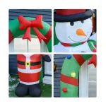 270x300x90cm Φουσκωτή Χριστουγεννιάτικη Αψίδα με Άγιο Βασίλη και Χιονάνθρωπο