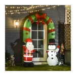 270x300x90cm Φουσκωτή Χριστουγεννιάτικη Αψίδα με Άγιο Βασίλη και Χιονάνθρωπο