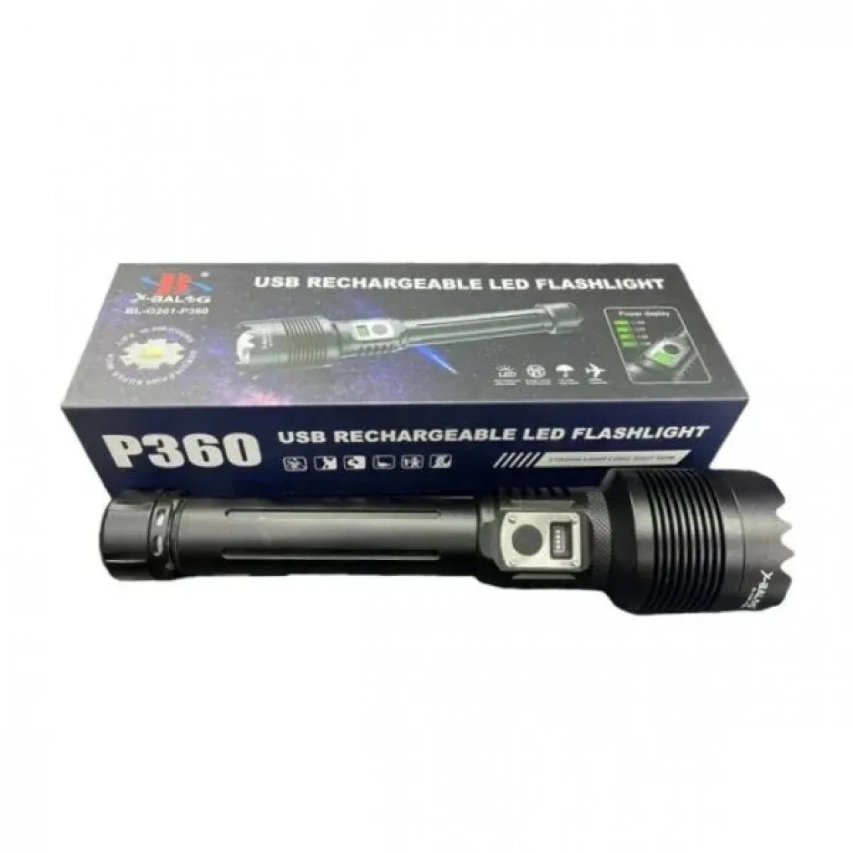 LED Επαναφορτιζόμενος Φακός Χειρός X-Balog BL-G201-P360