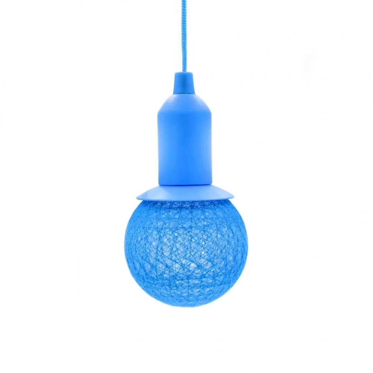 Κρεμαστή Υφασμάτινη Μπάλα 10cm με Πολύχρωμο Φωτισμό LED – Μπλε