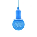 Κρεμαστή Υφασμάτινη Μπάλα 10cm με Πολύχρωμο Φωτισμό LED – Μπλε