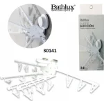 Ημικυκλική Απλώστρα Τοίχου με Μανταλάκια & Βεντούζα 30141 Bathlux 52.5x30.5x15.2εκ.