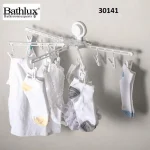 Ημικυκλική Απλώστρα Τοίχου με Μανταλάκια & Βεντούζα 30141 Bathlux 52.5x30.5x15.2εκ.