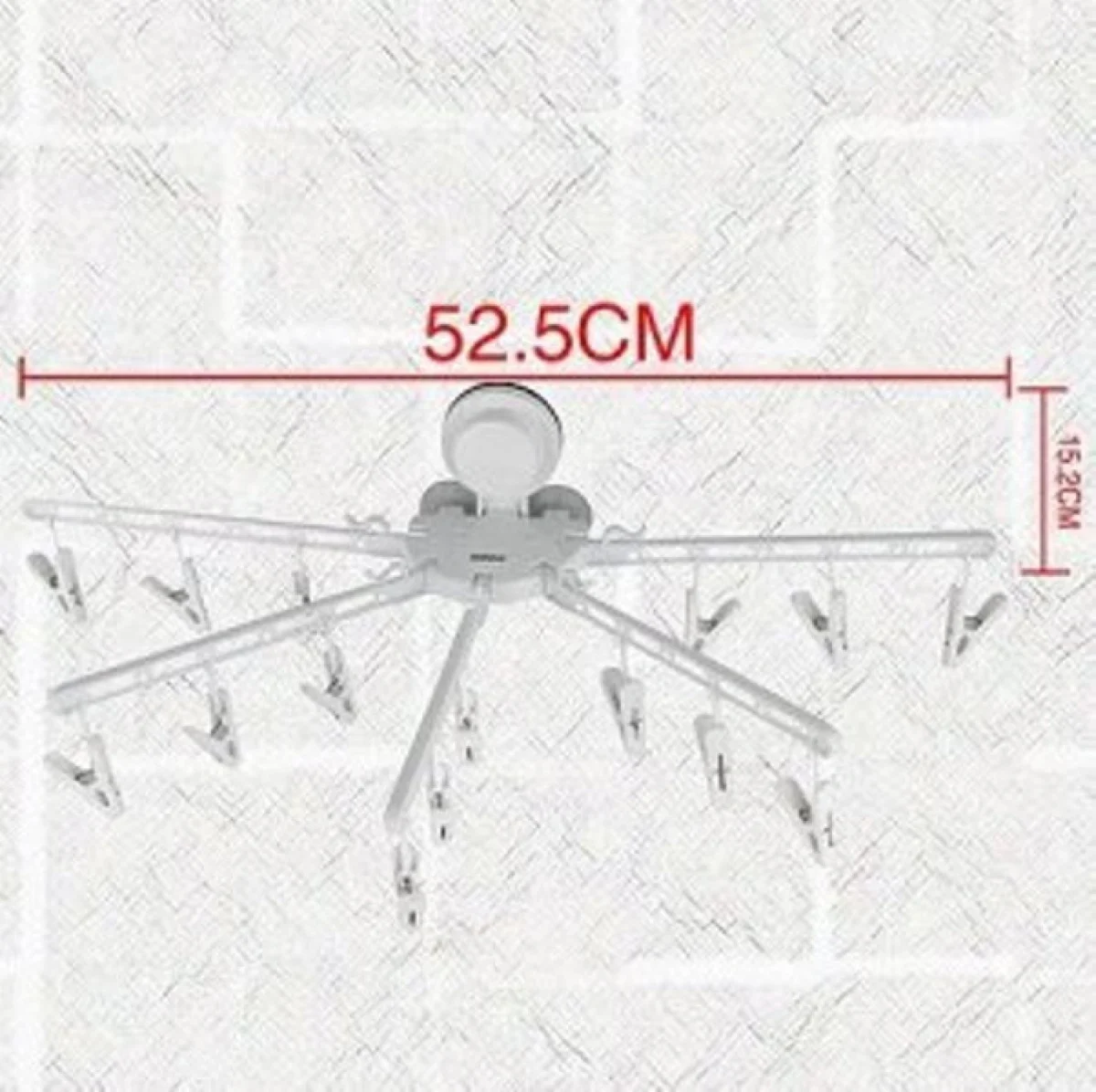 Ημικυκλική Απλώστρα Τοίχου με Μανταλάκια & Βεντούζα 30141 Bathlux 52.5x30.5x15.2εκ.