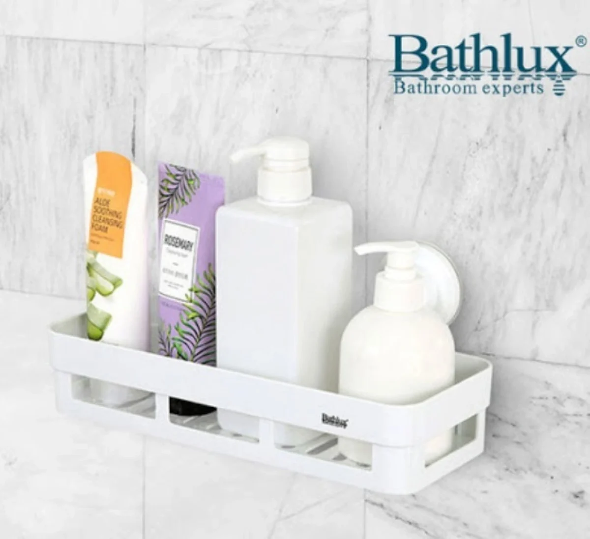 Ράφι Τοίχου Ορθογώνιο με Βεντούζες 30162 Bathlux 30.2x13.8x12.7εκ.