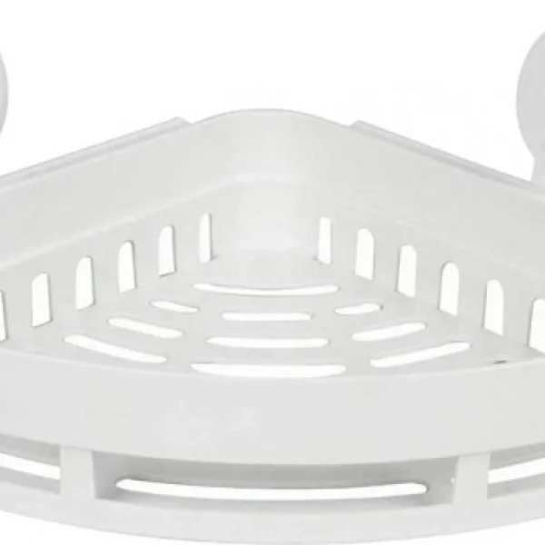 Γωνιακή Επιτοίχια Ραφιέρα Μπάνιου Πλαστική με 1 Ράφι και Βεντούζες Bathlux 30163 25.2x25.2x12.7cm