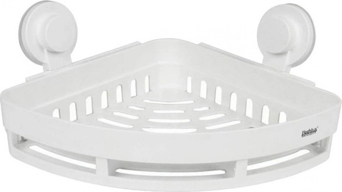 Γωνιακή Επιτοίχια Ραφιέρα Μπάνιου Πλαστική με 1 Ράφι και Βεντούζες Bathlux 30163 25.2x25.2x12.7cm Γωνιακή Επιτοίχια Ραφιέρα Μπάνιου Πλαστική με 1 Ράφι και Βεντούζες Bathlux 30163 25.2x25.2x12.7cm