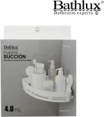 Γωνιακή Επιτοίχια Ραφιέρα Μπάνιου Πλαστική με 1 Ράφι και Βεντούζες Bathlux 30163 25.2x25.2x12.7cm