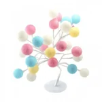 45cm Φωτιζόμενο Διακοσμητικό Δεντράκι με Χρωματιστές Μπάλες 16 LED Θερμό Φως