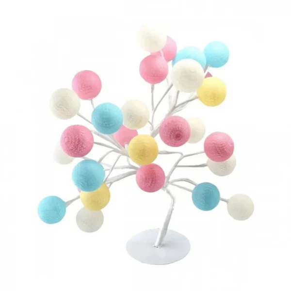 45cm Φωτιζόμενο Διακοσμητικό Δεντράκι με Χρωματιστές Μπάλες 16 LED Θερμό Φως