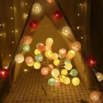 45cm Φωτιζόμενο Διακοσμητικό Δεντράκι με Χρωματιστές Μπάλες 16 LED Θερμό Φως