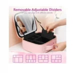 Βαλιτσάκι Μακιγιάζ από Συνθετικό Δέρμα με Επαναφορτιζόμενο LED Καθρέφτη 1200mAh 27x24x10cm