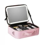 Βαλιτσάκι Μακιγιάζ από Συνθετικό Δέρμα με Επαναφορτιζόμενο LED Καθρέφτη 1200mAh 27x24x10cm