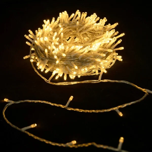 10m Χριστουγεννιάτικα Λαμπάκια Ρεύματος με Διάφανο Καλώδιο – 100 LED, IP44, 8 Τρόποι Λειτουργίας