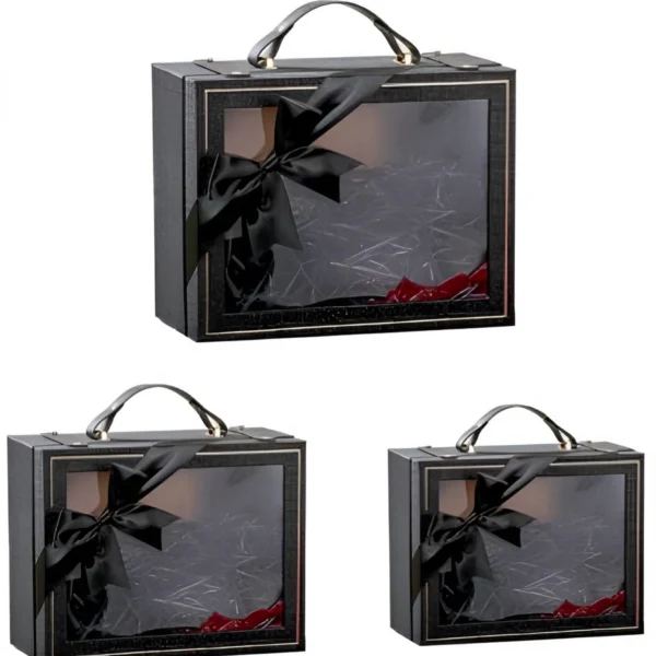 3τμχ Σετ Κουτιά Δώρου Πολυτελείας με Λαβή & Κορδέλα 87750