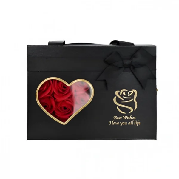 Κουτί Δώρου Πολυτελείας με Τεχνητά Τριαντάφυλλα & Θήκη Κοσμήματος 87676